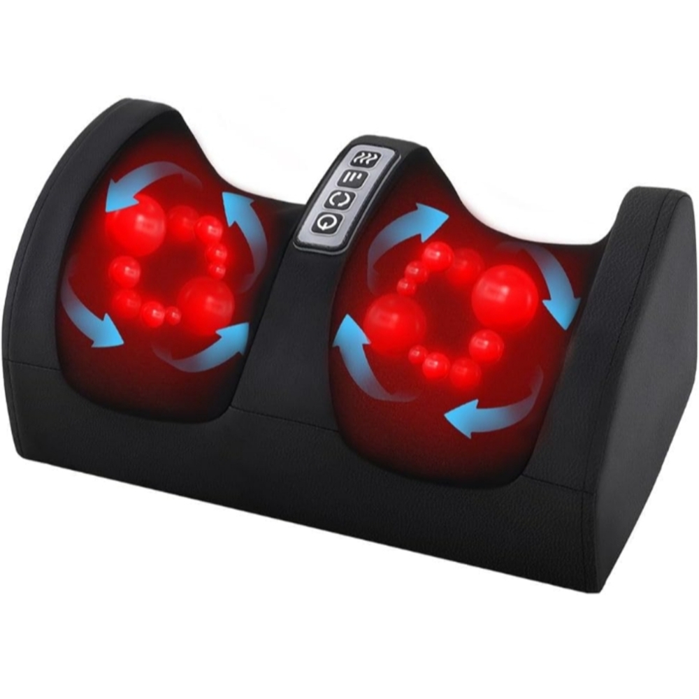 Black Foot Massager with Red LED Lights